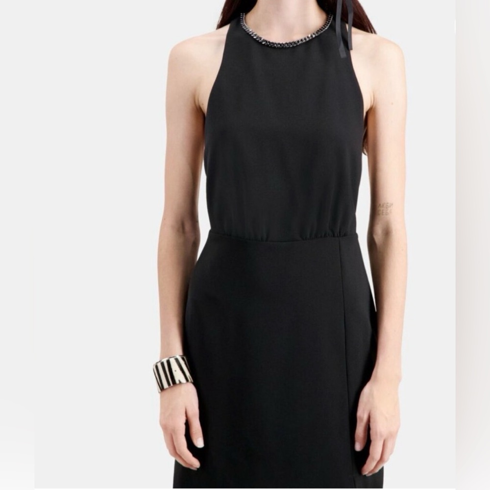 The Kooples Black Chain-Detail Mini Dress